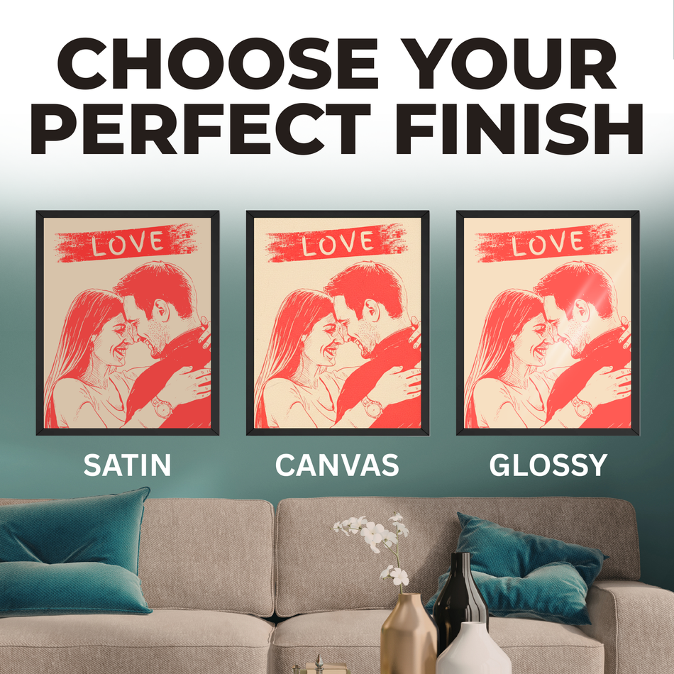 Love Portrait Print | Custom Couple Pop Art Wall Decor