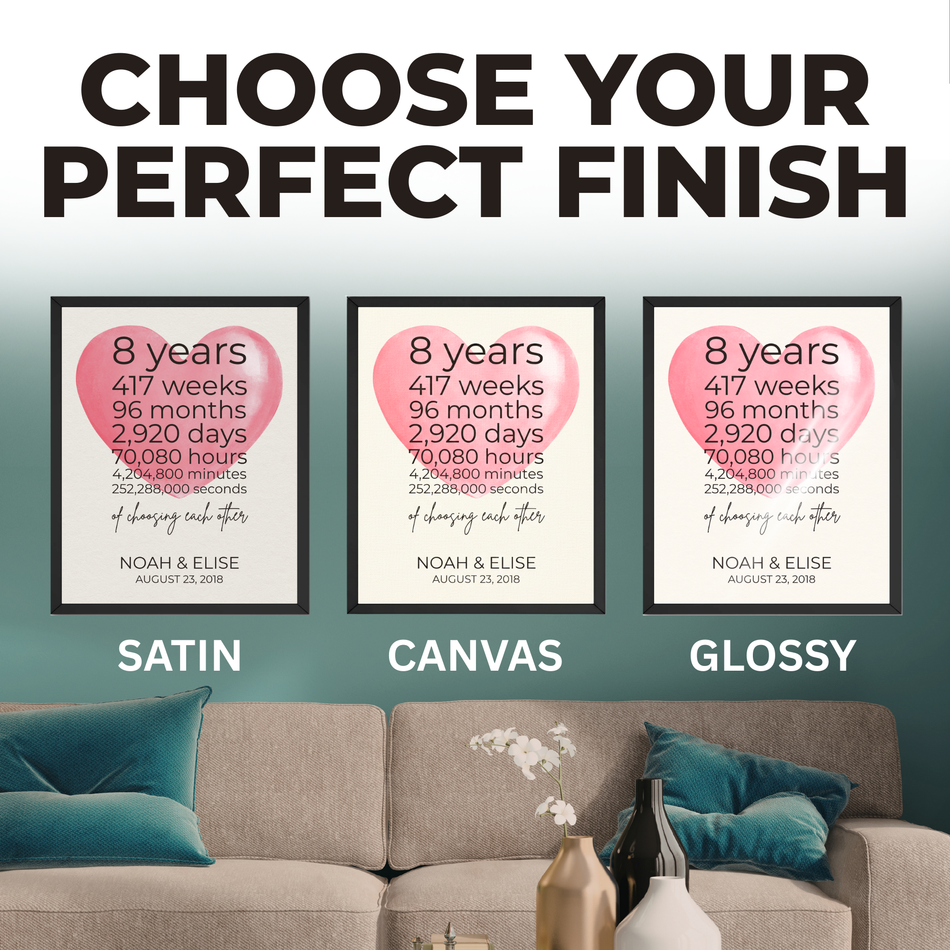Personalized Years of Love Print | Custom Couple Anniversary Timeline Wall Art
