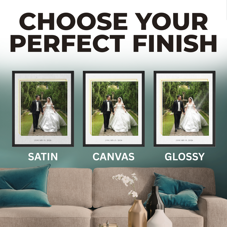 Personalized Wedding Portrait Print | Custom Couple Photo Wall Art