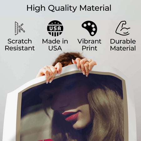 InkFlow Red Album Poster - Vibrant Music Art Print, Stylish Wall Decor for Home or Office, Perfect Gift for Fans of Pop and Country Music - 11x14 Unframed Canvas Wall Art - Infinity Beyond Crafts