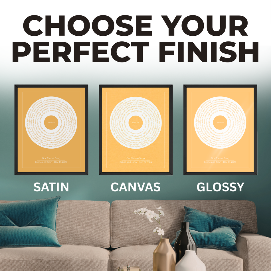 Personalized Song Lyrics Print | Custom Vinyl Record Music Wall Art