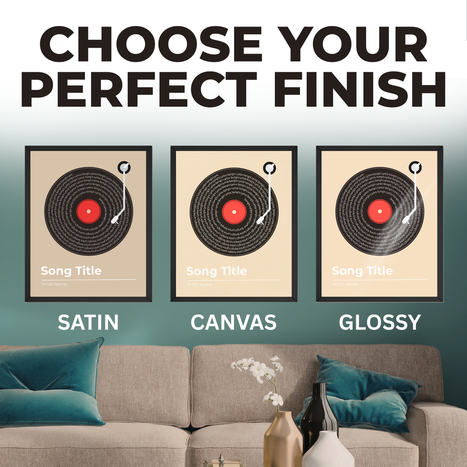 Personalized Favorite Song Print | Custom Red Vinyl Music Wall Art