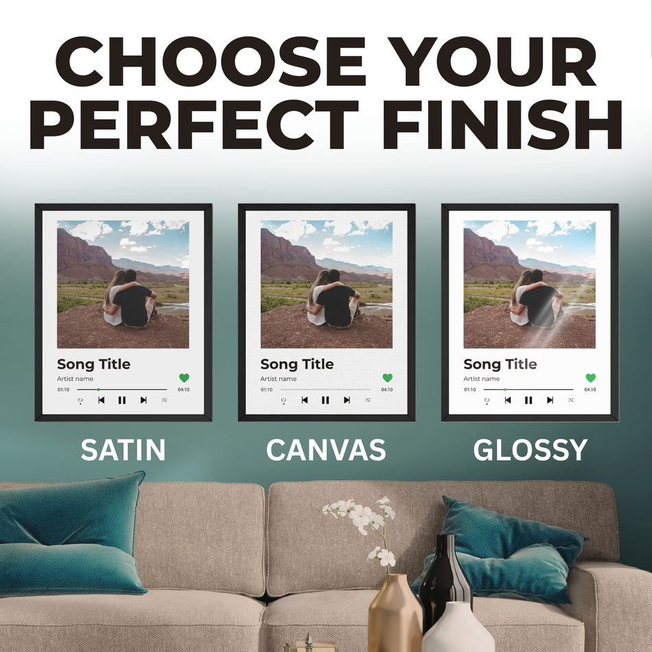 Personalized Music Player Print | Custom Song Photo Wall Art