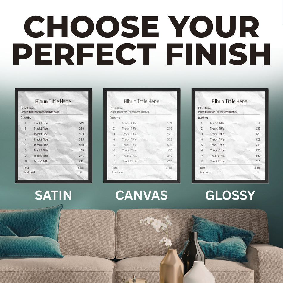 Personalized Album Tracklist Print | Custom Song List Music Wall Art