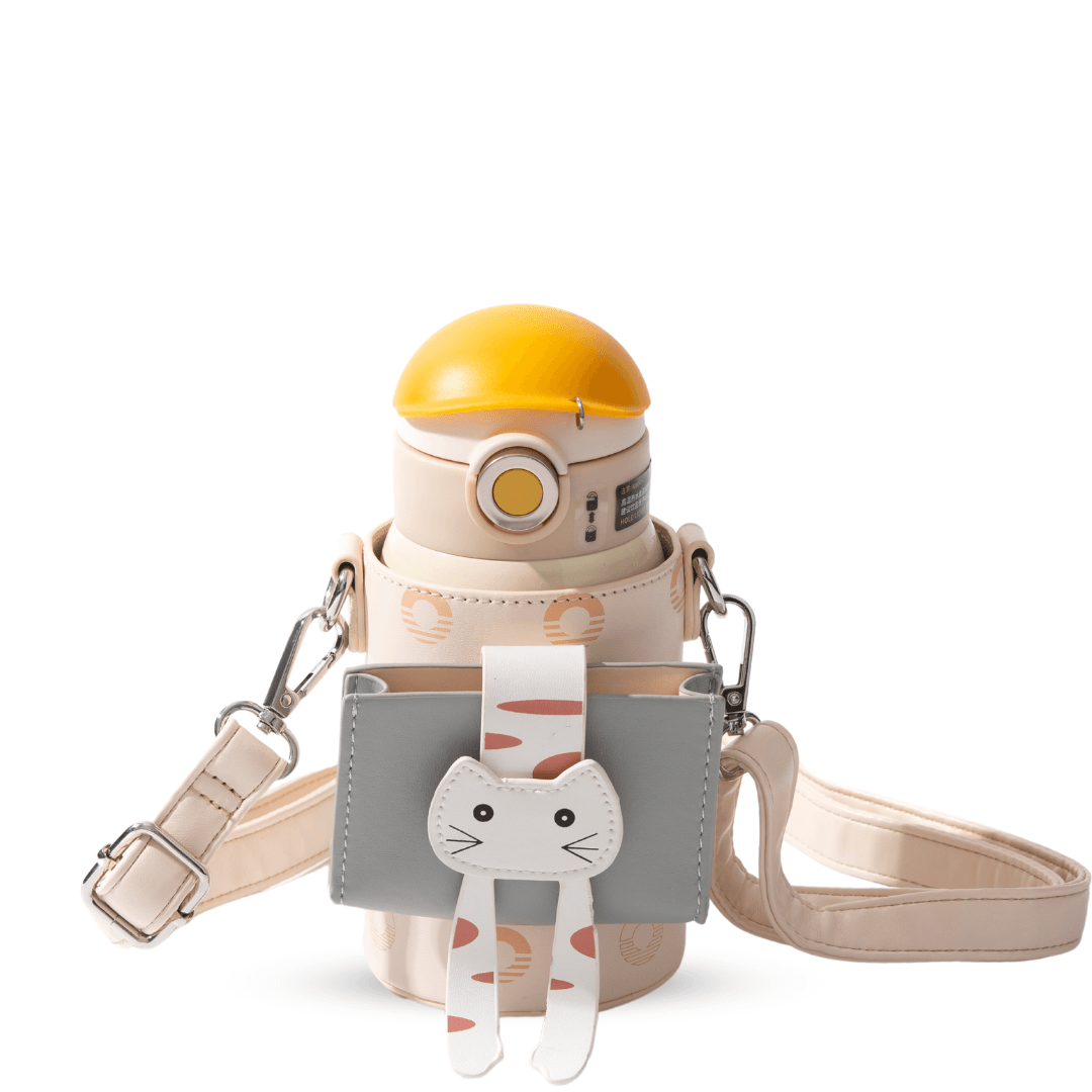 Lying Cat Thermos Cup  With Sleeve.