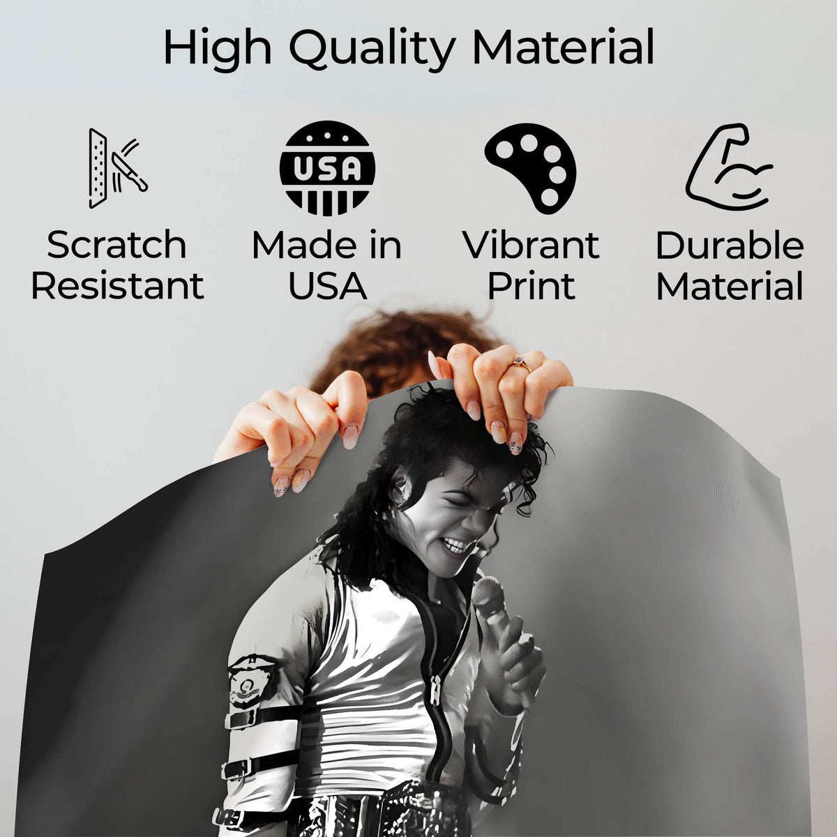 InkFlow Michael Jackson Poster - Legendary Pop Icon Wall Art for Home, Office, Bedroom, or Living Room Décor - Vibrant and Timeless Statement Artwork Print - 8x10 Unframed Canvas Wall Art - Infinity Beyond Crafts