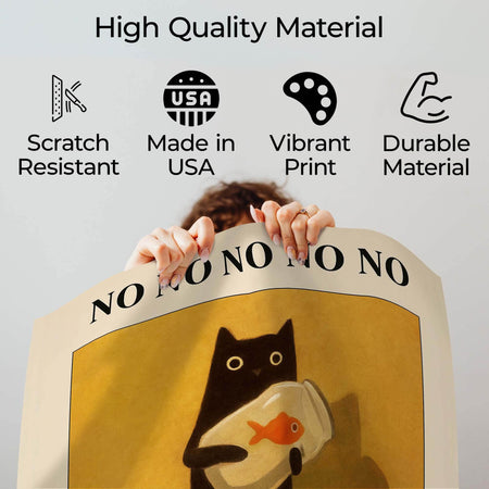 InkFlow Funny Black Cat Wall Art - Playful Animal Print Poster for Home Décor, Perfect for Living Rooms, Bedrooms, and Cat Lovers - 8x10 Unframed Wall Art - Infinity Beyond Crafts