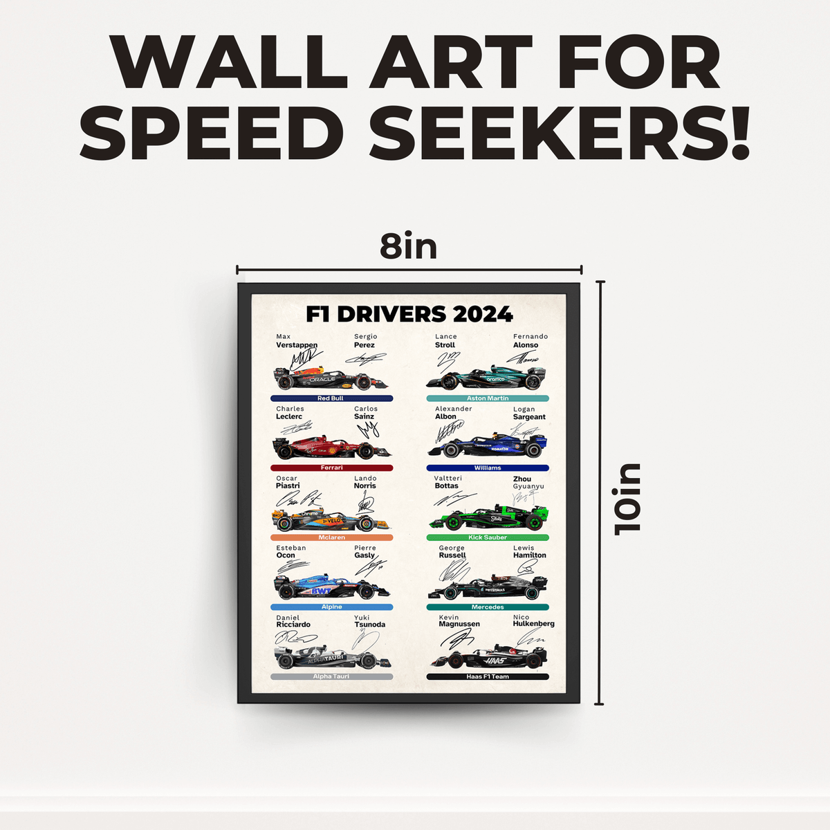 InkFlow Car Racing Poster - Sports Car Racing Art - Gift for Men, Women - Great Wall Decor for Garage, Living Room or Office - 8x10 UNFRAMED Wall Art - Infinity Beyond Crafts