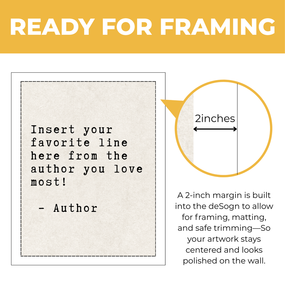 Personalized Quote Text Print – Custom Author Poster and Canvas
