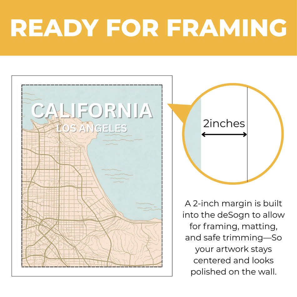Personalized Los Angeles City Print – Custom California Map Poster and Canvas