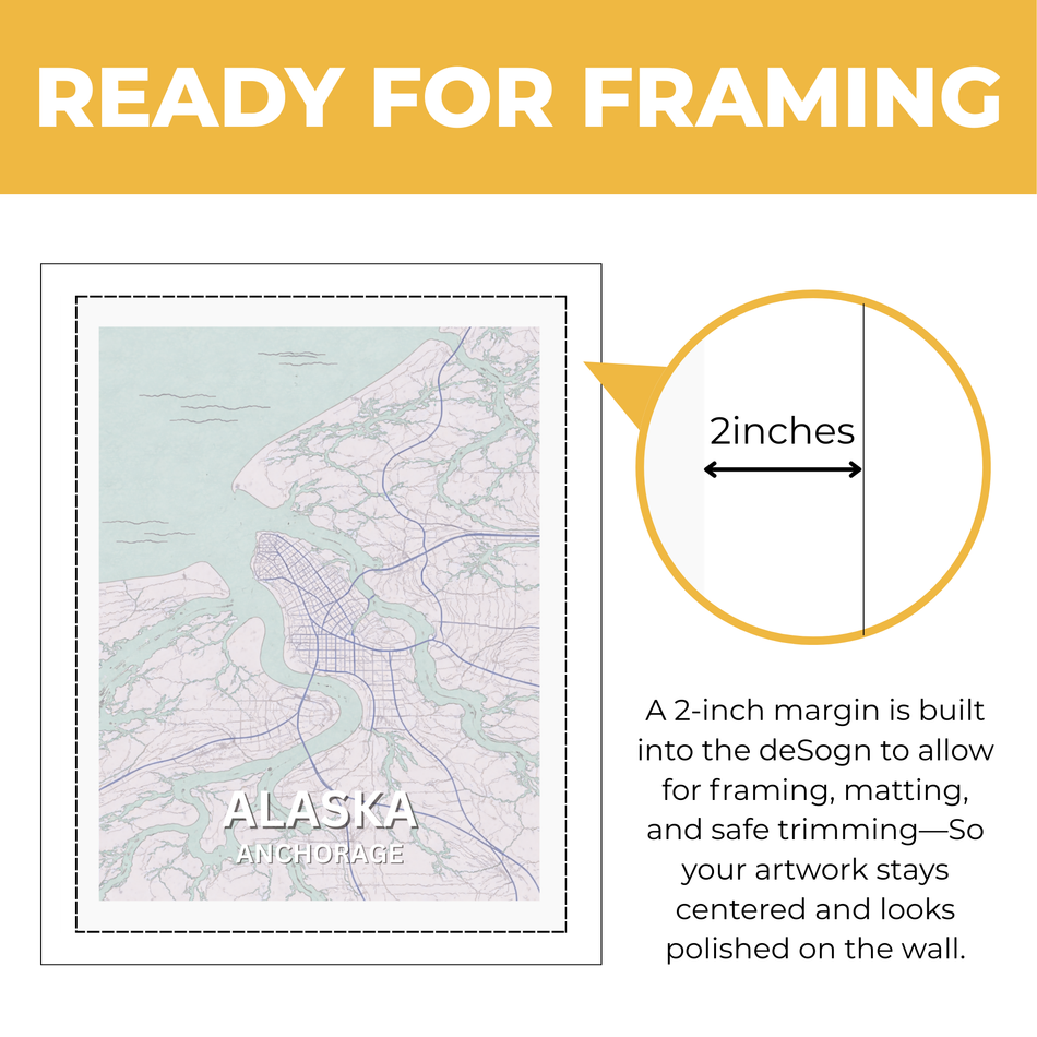 Personalized Anchorage Map Print – Customized Alaska City Poster and Canvas