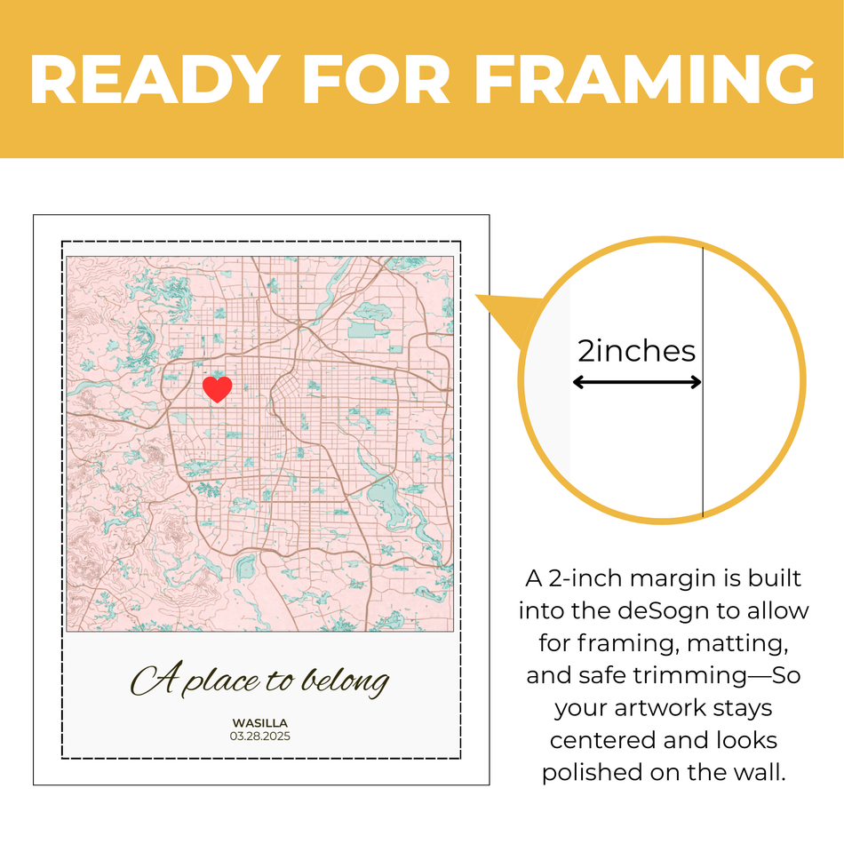 Personalized Wasilla Map Print, Customized Meaningful Location Poster and Canvas