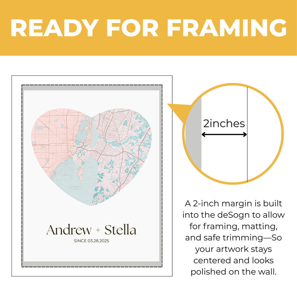 Personalized Love Story Print – Custom Couple Location Poster and Canvas