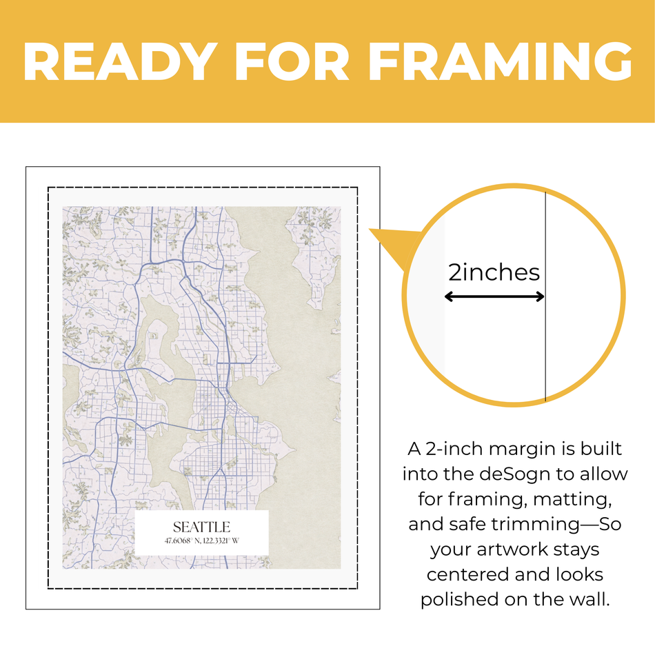 Personalized Seattle Washington Print – Customized City Map Poster and Canvas