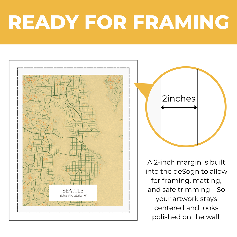 Personalized Chicago City Map Print – Custom Coordinates Poster and Canvas