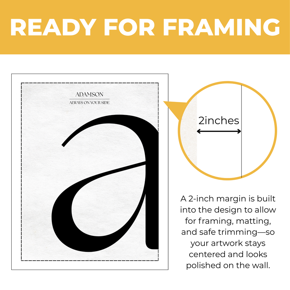 Personalized Family Initial Print | Custom Monogram Letter Wall Art | Minimalist Name Poster & Canvas