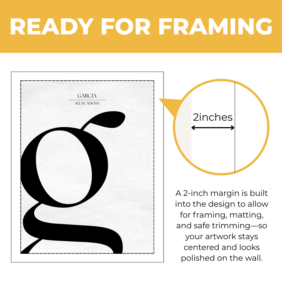 Personalized Name Initial Print: Customized Contemporary Letter Poster and Canvas,