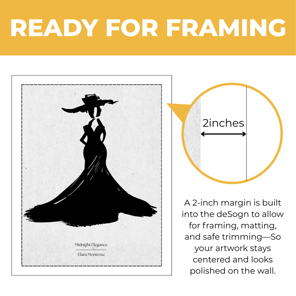 Personalized Custom Fashion Print: Gown Silhouette Poster and Canvas