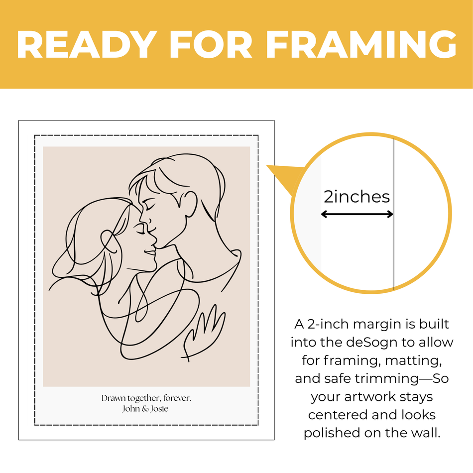 Personalized Custom Couple Print - Romantic Line Art Poster