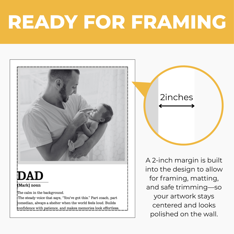Personalized Dad Definition Print | Custom Photo Father Quote Wall Art