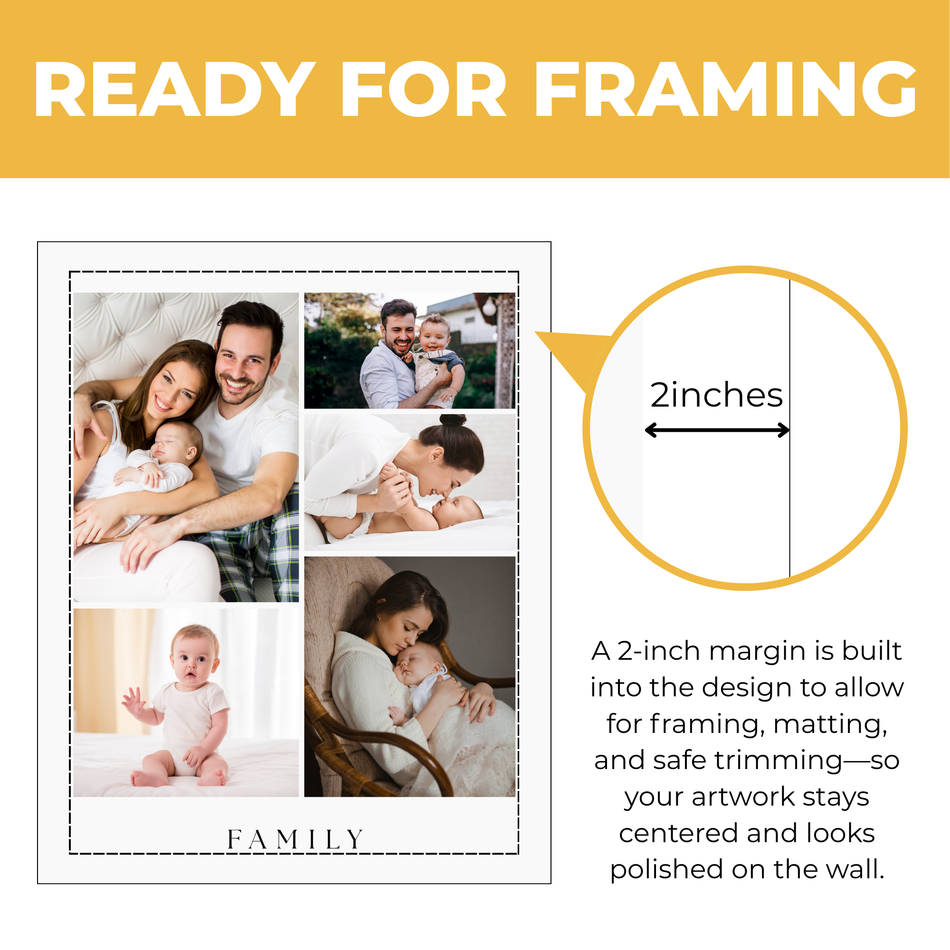 Family Photo Collage Print | Custom Multi Image Wall Art
