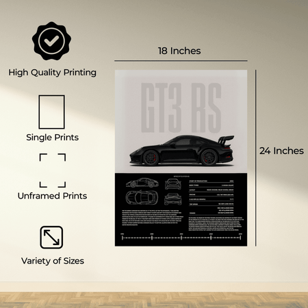 InkFlow Vintage Racing Car Poster - Classic Supercar Wall Art for Boys Bedroom, Living Room, Dorm - Ideal Print Decor for Car Enthusiasts - 8x10 Unframed Wall Art - Infinity Beyond Crafts