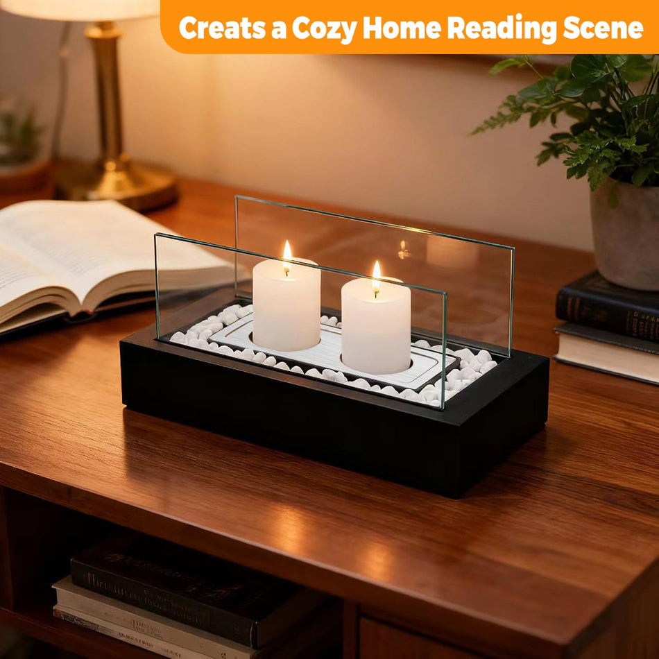 Rectangle Candlestick Holder with 4 Roasting Sticks Set