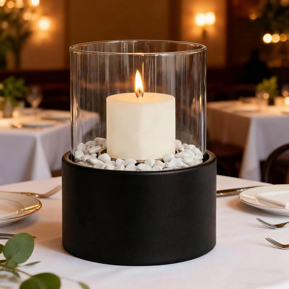 Glass Hurricane Candle Holder Set
