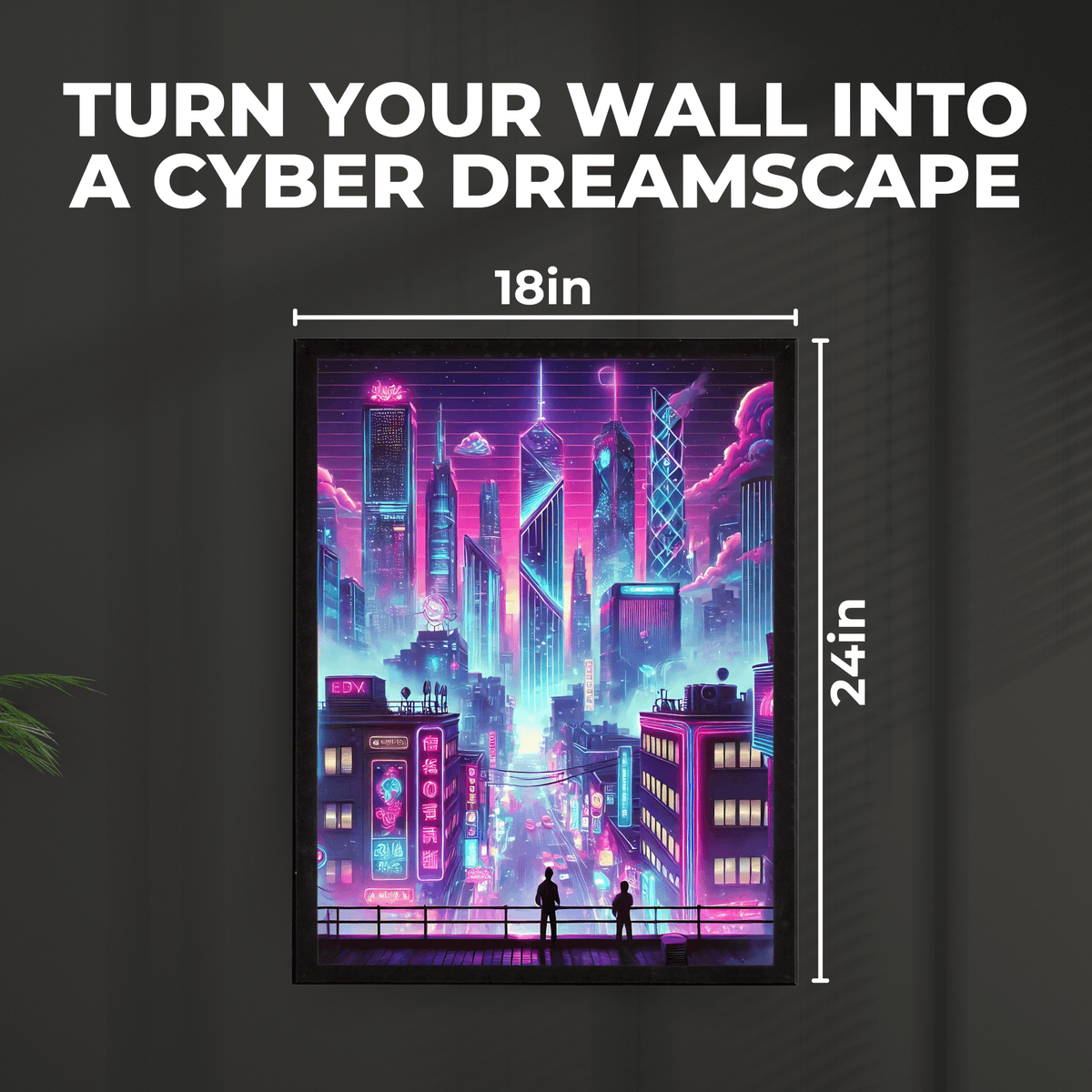 InkFlow Cyberpunk & Vaporwave Poster - Futuristic Sci-Fi Wall Art Print, Modern City Urban Wall Decor for Bedroom, Living Room, Office, Retro Aesthetic - 8x10 Unframed Wall Art - Infinity Beyond Crafts