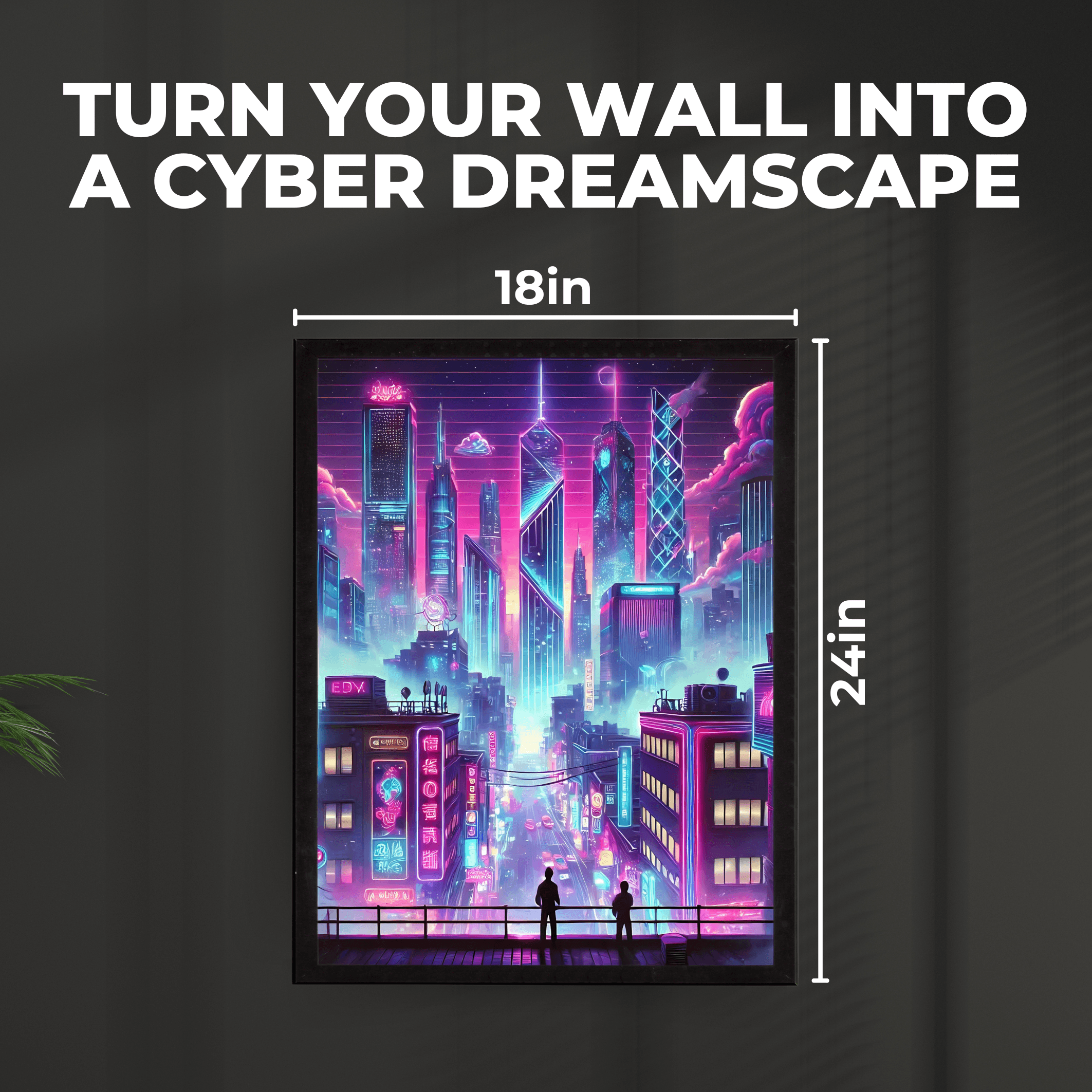 InkFlow Cyberpunk & Vaporwave Poster - Futuristic Sci-Fi Wall Art Print, Modern City Urban Wall Decor for Bedroom, Living Room, Office, Retro Aesthetic - 8x10 Unframed Wall Art - Infinity Beyond Crafts