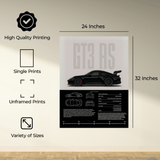 InkFlow Vintage Racing Car Poster - Classic Supercar Wall Art for Boys Bedroom, Living Room, Dorm - Ideal Print Decor for Car Enthusiasts - 8x10 Unframed Wall Art - Infinity Beyond Crafts