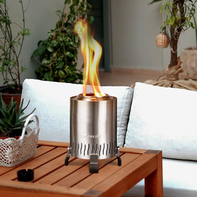 Portable Tabletop Fire Pit – Mini Indoor & Outdoor Fire Bowl for Patio, Camping & S’mores