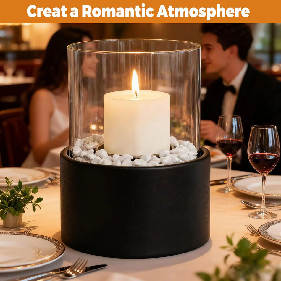 Glass Hurricane Candlestick Holders
