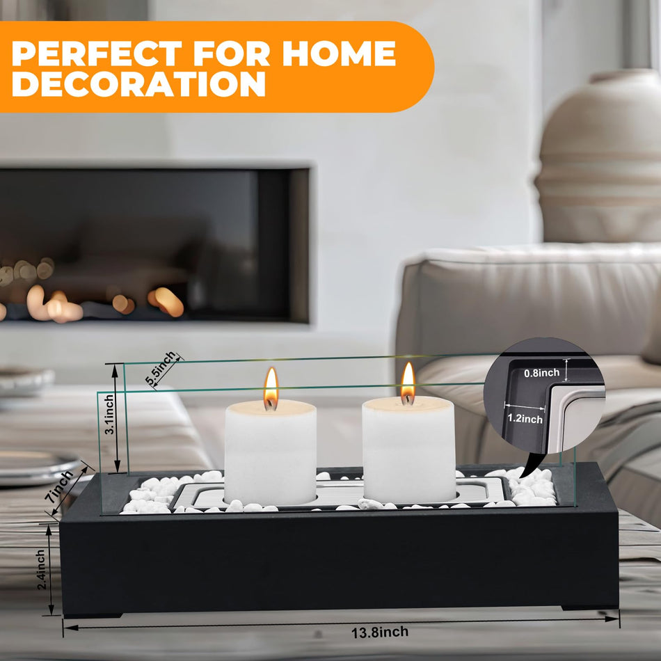 Rectangle Candlestick Holder with 4 Roasting Sticks Set