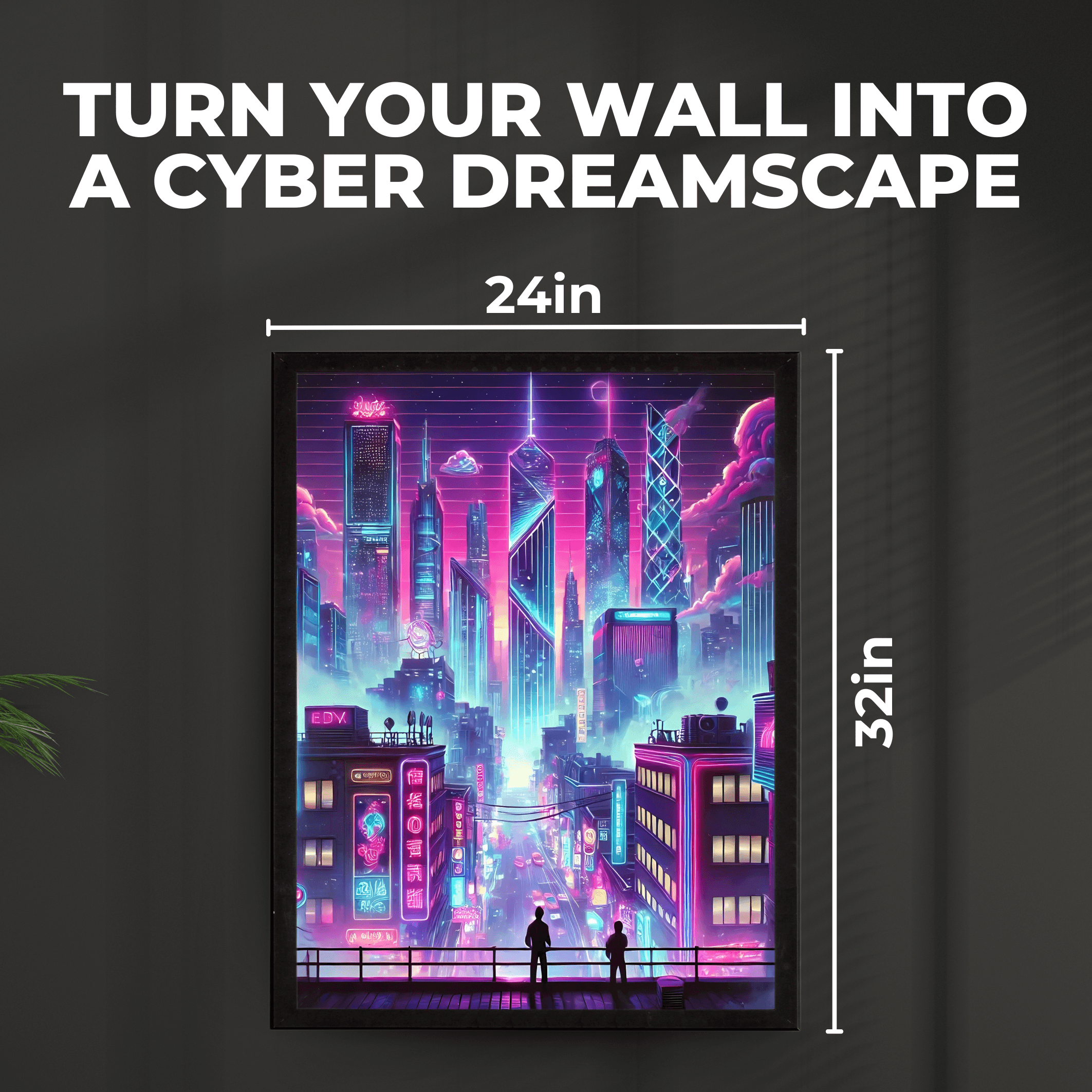 InkFlow Cyberpunk & Vaporwave Poster - Futuristic Sci-Fi Wall Art Print, Modern City Urban Wall Decor for Bedroom, Living Room, Office, Retro Aesthetic - 8x10 Unframed Wall Art - Infinity Beyond Crafts