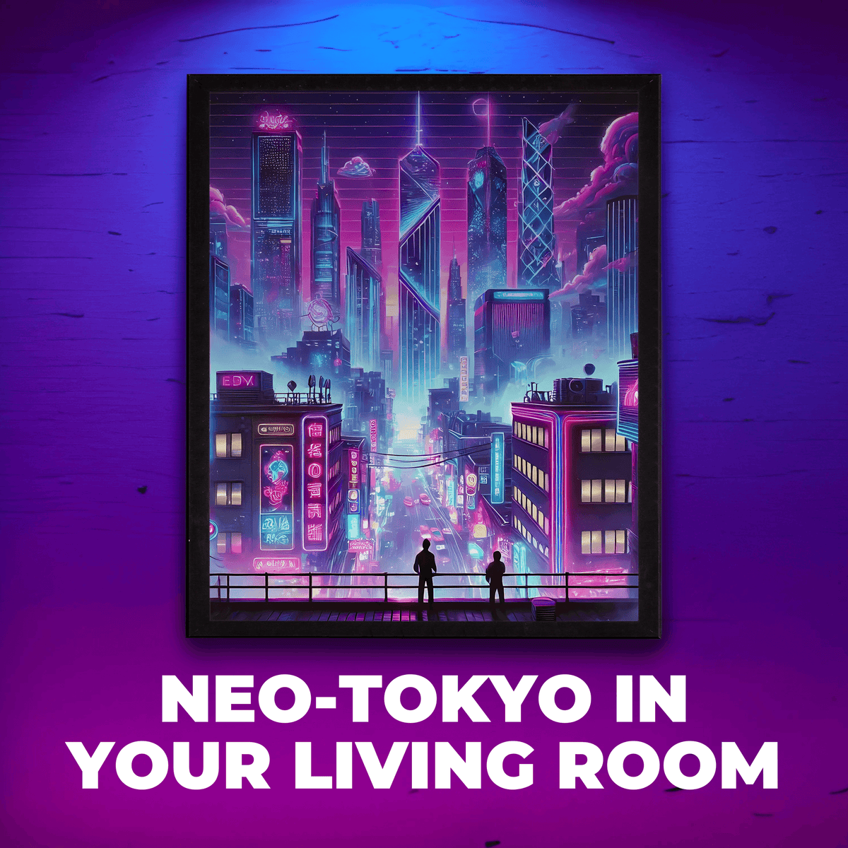 InkFlow Cyberpunk & Vaporwave Poster - Futuristic Sci-Fi Wall Art Print, Modern City Urban Wall Decor for Bedroom, Living Room, Office, Retro Aesthetic - 8x10 Unframed Wall Art - Infinity Beyond Crafts