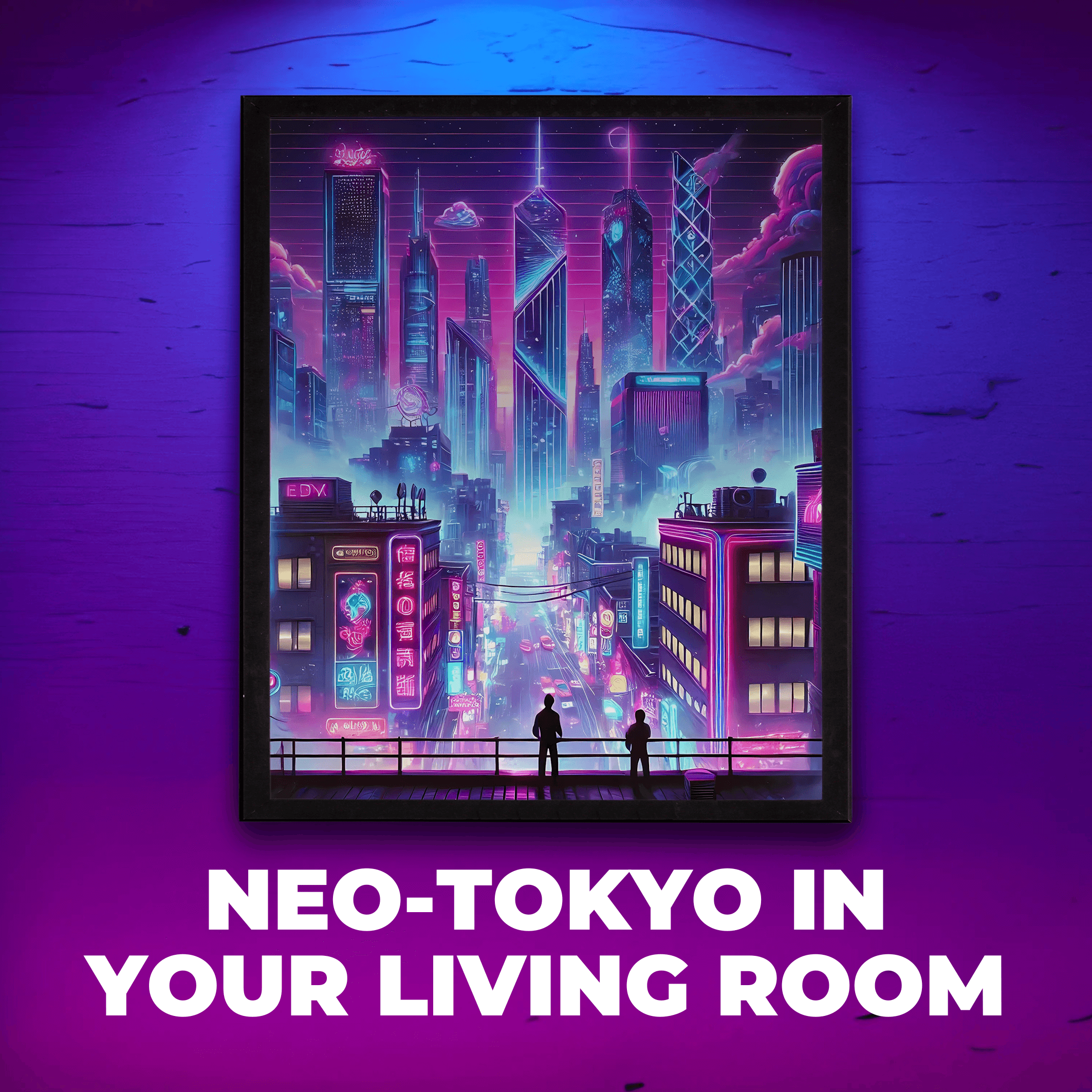 InkFlow Cyberpunk & Vaporwave Poster - Futuristic Sci-Fi Wall Art Print, Modern City Urban Wall Decor for Bedroom, Living Room, Office, Retro Aesthetic - 8x10 Unframed Wall Art - Infinity Beyond Crafts