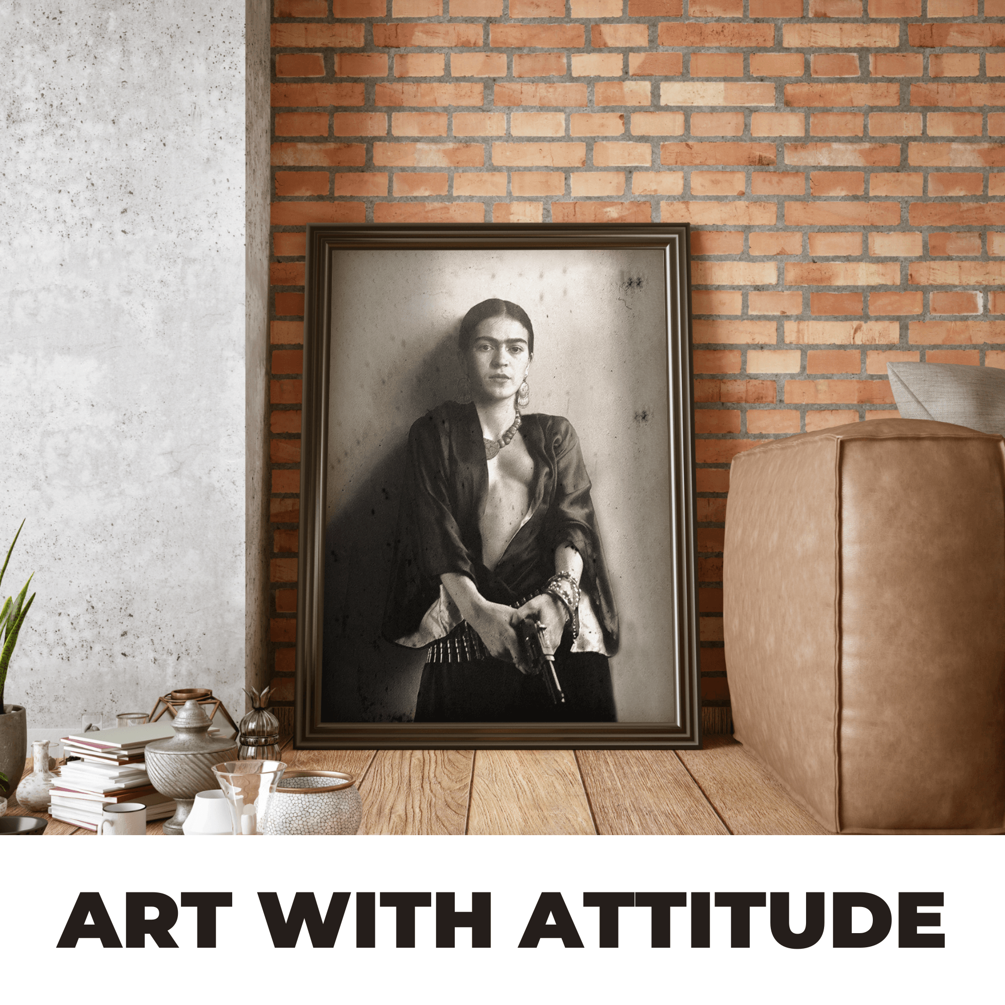 InkFlow Vintage Mexican Painter Self Portrait Poster - Retro Photography Art - Wall Art for Living Room, Bedroom, Office - Gift for Him & Her - 8x10 UNFRAMED Wall Art - Infinity Beyond Crafts