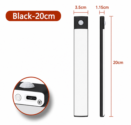 A black and white rectangular power bank shown on a white background with dimension labels: 3.5cm width, 1.