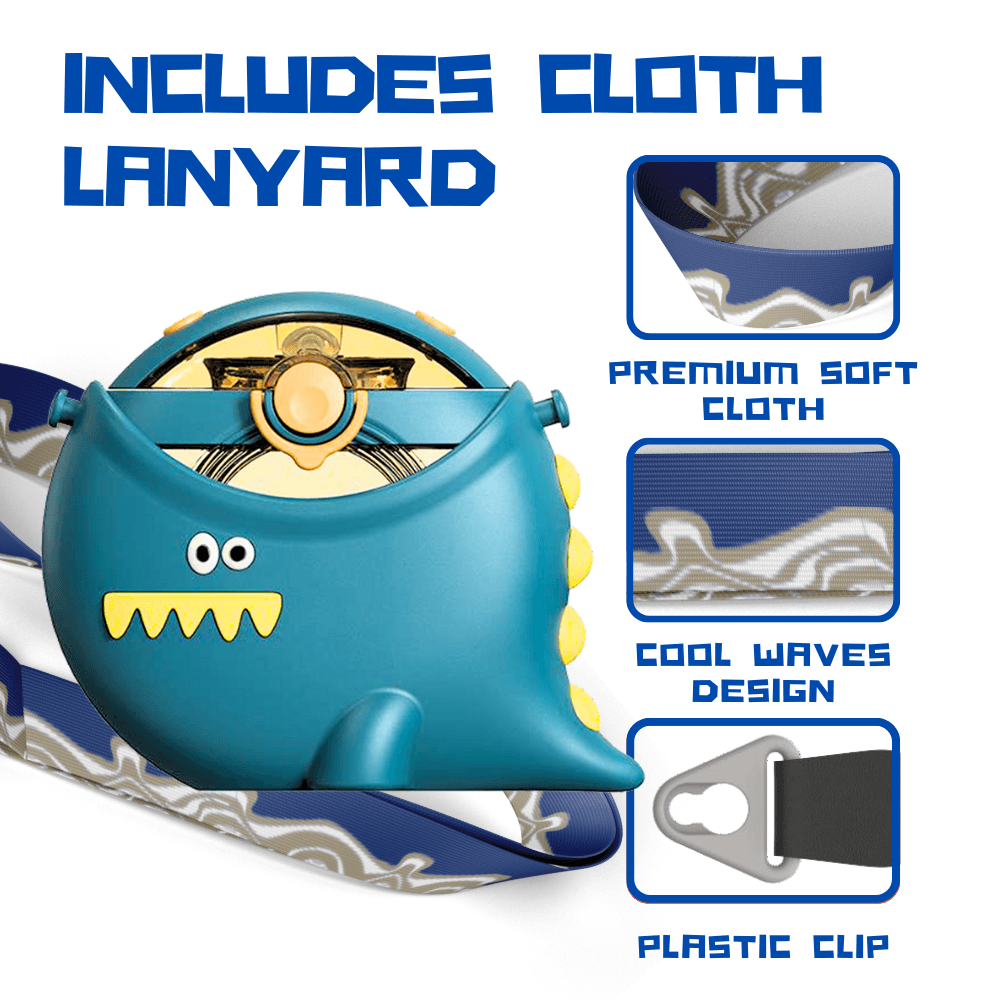 Dinosaur Round Bottle with Lanyard.