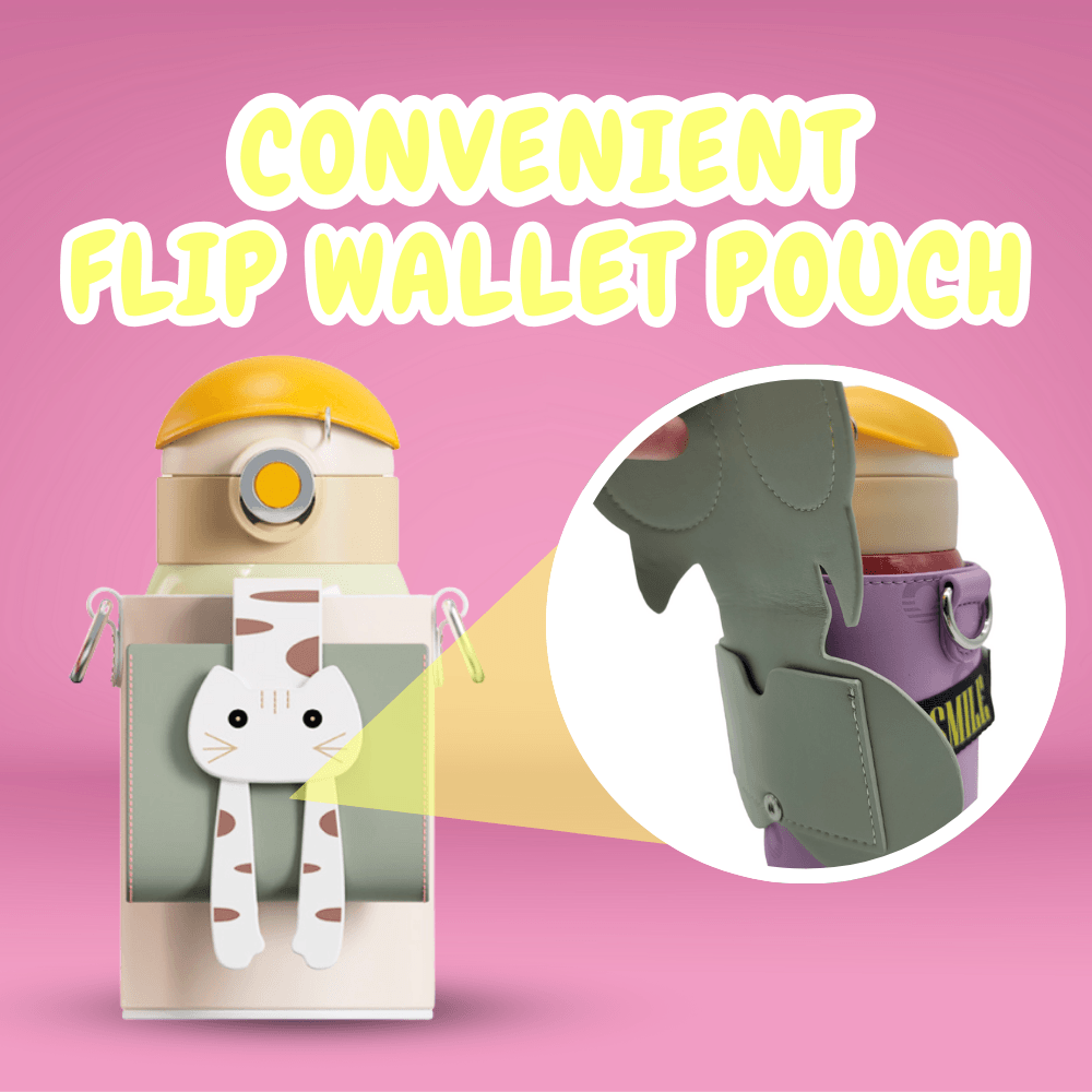 Lying Cat Thermos Cup  With Sleeve.