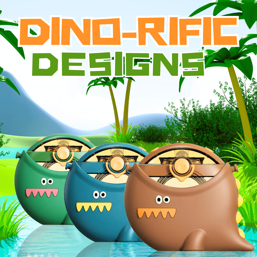 Dinosaur Round Bottle with Lanyard.