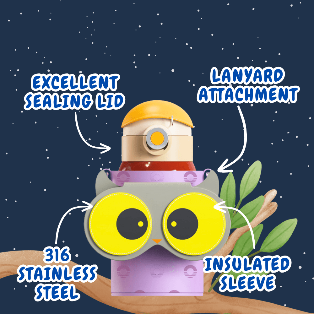 Owl Eye Thermos Cup With Sleeve - Cocosmile Cups