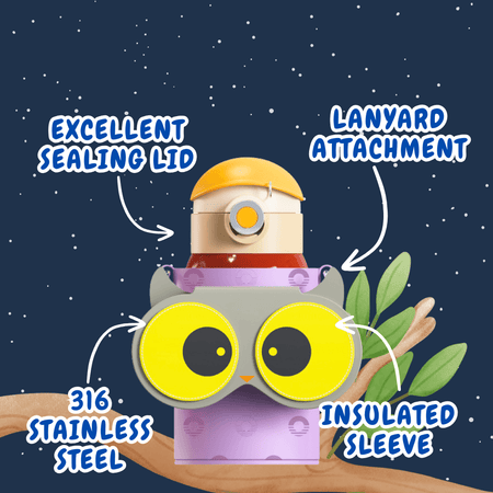 Owl Eye Thermos Cup With Sleeve - Cocosmile Cups