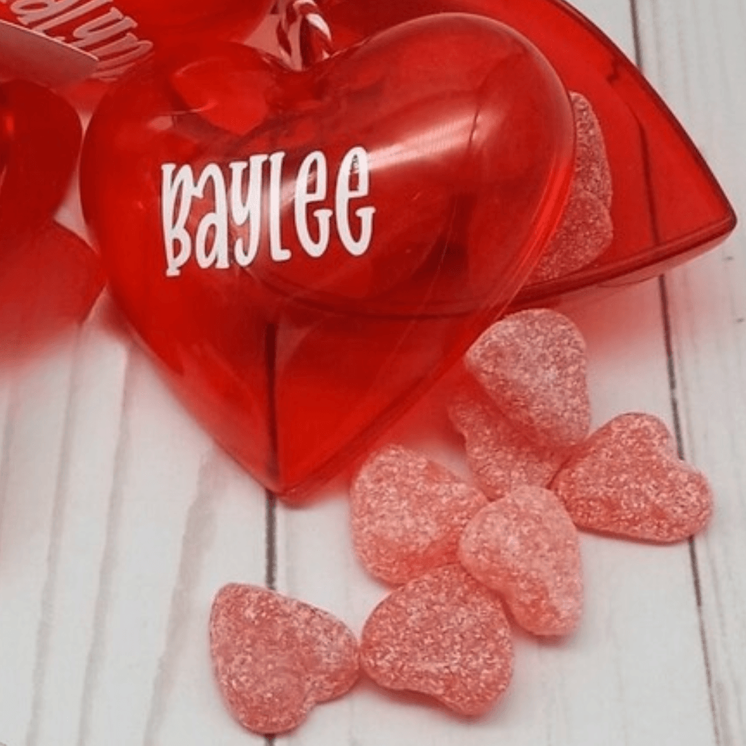 Gifts for classroom, under 3, Personalized gift, heart shaped candy containers, candy filled container, bulk gifts, teacher, friend - Infinity Beyond Crafts