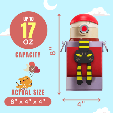 Lying Cat Thermos Cup  With Sleeve.