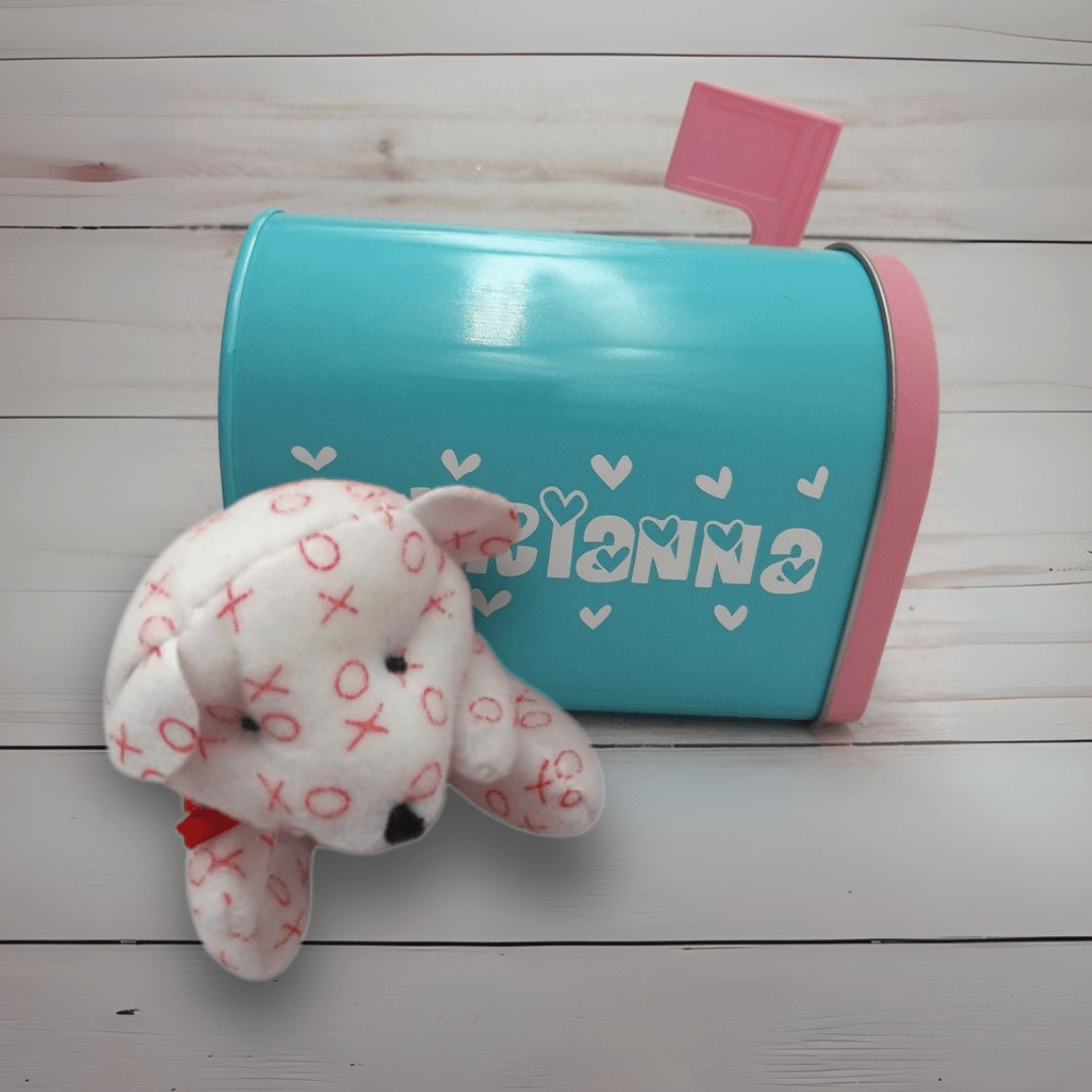 Personalized Valentines gift for class, tin mailbox, candy filled mailbox, bulk gifts, teacher, coworker, classroom, special occasion - Infinity Beyond Crafts