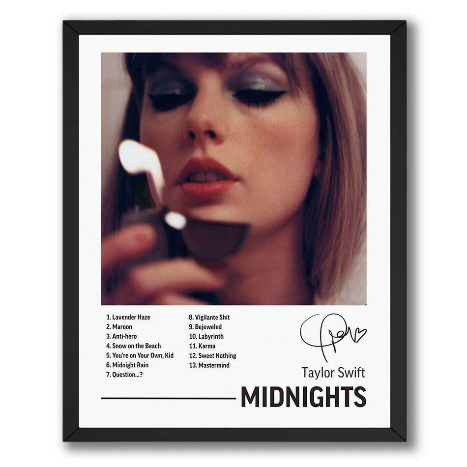 InkFlow Midnights Album Art Poster - Aesthetic Music Poster for Bedroom, Living Room, Office Decor - Modern Artwork for Music Lovers & Home Decoration - 8x10 Unframed Canvas Wall Art - Infinity Beyond Crafts