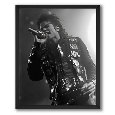 InkFlow Michael Jackson Poster - Iconic Music Legend Wall Art for Home, Office, Bedroom, or Living Room Décor - Bold and Timeless Statement Artwork Print - 8x10 Unframed Canvas Wall Art - Infinity Beyond Crafts