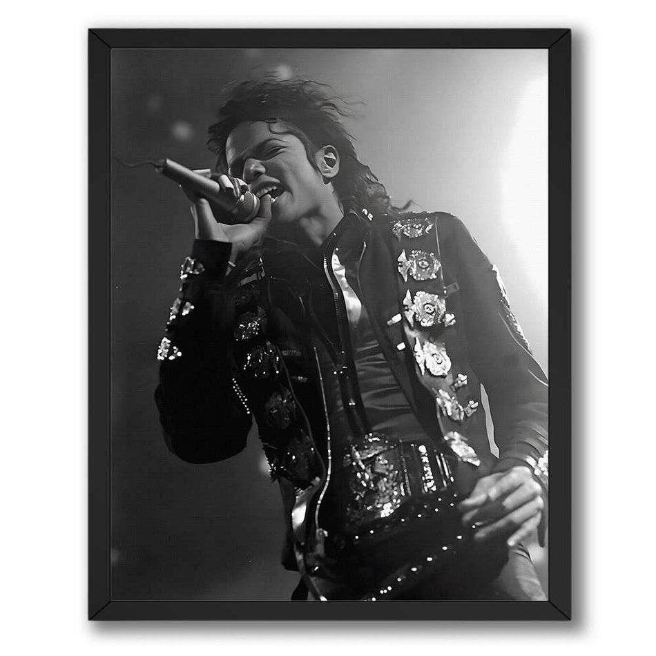 InkFlow Michael Jackson Poster - Iconic Music Legend Wall Art for Home, Office, Bedroom, or Living Room Décor - Bold and Timeless Statement Artwork Print - 8x10 Unframed Canvas Wall Art - Infinity Beyond Crafts